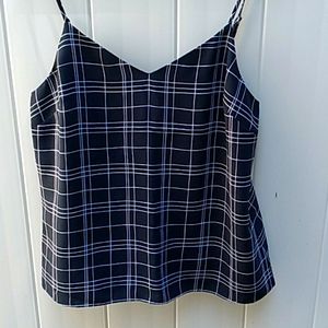 Banana Republic navy and white tank.